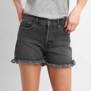gap black denim shorts